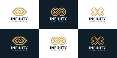 coleção de logotipo sem limites de monograma de loop infinito vetor