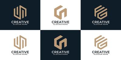 coleção de designs de logotipo criativo de monograma moderno abstrato vetor