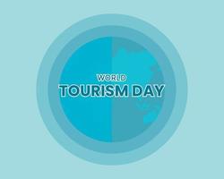 dia mundial do turismo simples com mapa plano vetor