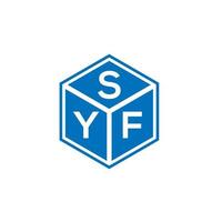design de logotipo de carta syf em fundo preto. syf conceito de logotipo de letra de iniciais criativas. design de letra sif. vetor
