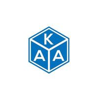 kaa design de logotipo de carta em fundo preto. kaa conceito de logotipo de letra de iniciais criativas. kaa design de letras. vetor