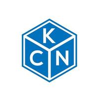 design de logotipo de carta kcn em fundo preto. conceito de logotipo de letra de iniciais criativas kcn. design de letra kcn. vetor