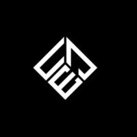design de logotipo de carta uej em fundo preto. conceito de logotipo de letra de iniciais criativas uej. desenho de letras uej. vetor