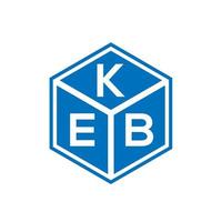 design de logotipo de carta keb em fundo preto. conceito de logotipo de letra de iniciais criativas keb. design de letra keb. vetor