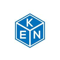 design de logotipo de carta ken em fundo preto. ken conceito de logotipo de letra de iniciais criativas. design de letra ken. vetor