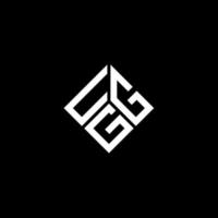 design de logotipo de carta ugg em fundo preto. ugg conceito de logotipo de carta de iniciais criativas. design de letra ugg. vetor