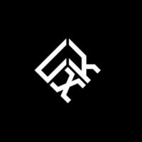 design de logotipo de letra uxk em fundo preto. uxk conceito de logotipo de letra de iniciais criativas. design de letra uxk. vetor