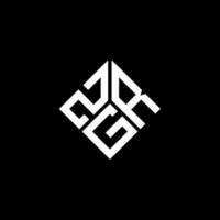 design de logotipo de carta zgr em fundo preto. conceito de logotipo de letra de iniciais criativas zgr. design de letra zgr. vetor