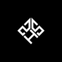 design de logotipo de carta zhs em fundo preto. zhs conceito de logotipo de letra de iniciais criativas. design de letra zhs. vetor
