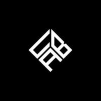 design de logotipo de carta uab em fundo preto. conceito de logotipo de letra de iniciais criativas uab. design de letra uab. vetor