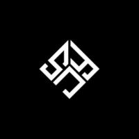 design de logotipo de carta sjy em fundo preto. conceito de logotipo de letra de iniciais criativas sjy. design de letra sjy. vetor