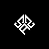 design de logotipo de carta saz em fundo preto. conceito de logotipo de letra de iniciais criativas saz. design de letra saz. vetor