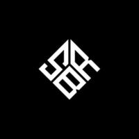 design de logotipo de carta sbr em fundo preto. conceito de logotipo de letra de iniciais criativas sbr. design de letra sbr. vetor