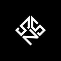 design de logotipo de carta sns em fundo preto. conceito de logotipo de letra de iniciais criativas sns. design de letra sns. vetor