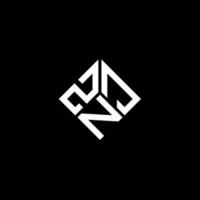 design de logotipo de letra znj em fundo preto. conceito de logotipo de letra de iniciais criativas znj. design de letra znj. vetor