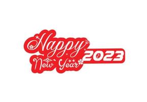 feliz ano novo 2023 logotipo, banner, modelo de design de camiseta vetor