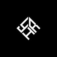 design de logotipo de carta yhr em fundo preto. conceito de logotipo de letra de iniciais criativas yhr. design de letra yhr. vetor