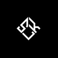 design de logotipo de carta slk em fundo preto. conceito de logotipo de letra de iniciais criativas slk. design de letra slk. vetor