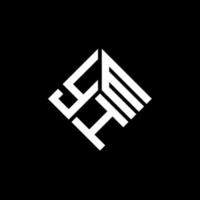 design de logotipo de carta yhm em fundo preto. conceito de logotipo de letra de iniciais criativas yhm. design de letras yhm. vetor