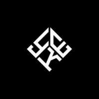 design de logotipo de carta yke em fundo preto. conceito de logotipo de letra de iniciais criativas yke. design de letra yke. vetor