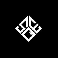 design de logotipo de letra sqe em fundo preto. conceito de logotipo de letra de iniciais criativas sqe. design de letra quadrada. vetor