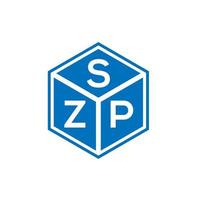 design de logotipo de carta szp em fundo preto. szp conceito de logotipo de carta de iniciais criativas. design de letra szp. vetor