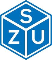 design de logotipo de carta szu em fundo preto. conceito de logotipo de letra de iniciais criativas szu. design de letra szu. vetor