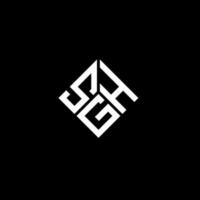 design de logotipo de carta sgh em fundo preto. conceito de logotipo de letra de iniciais criativas sgh. design de letra sgh. vetor