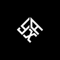 design de logotipo de carta yxa em fundo preto. conceito de logotipo de letra de iniciais criativas yxa. design de letra yxa. vetor