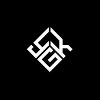 design de logotipo de carta ygk em fundo preto. conceito de logotipo de letra de iniciais criativas ygk. design de letras ygk. vetor