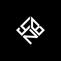 design de logotipo de carta ynb em fundo preto. conceito de logotipo de letra de iniciais criativas ynb. design de letra ynb. vetor