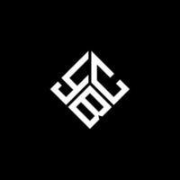 design de logotipo de carta ybc em fundo preto. conceito de logotipo de letra de iniciais criativas ybc. design de letra ybc. vetor
