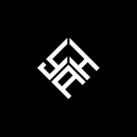 design de logotipo de carta yah em fundo preto. yah conceito de logotipo de letra de iniciais criativas. yah design de letras. vetor