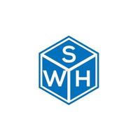 design de logotipo de carta swh em fundo preto. swh conceito de logotipo de letra de iniciais criativas. design de letra swh. vetor