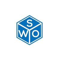 design de logotipo de carta swo em fundo preto. swo conceito de logotipo de letra de iniciais criativas. design de letra swo. vetor
