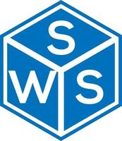 design de logotipo de carta sws em fundo preto. sws conceito de logotipo de letra de iniciais criativas. design de letra sws. vetor