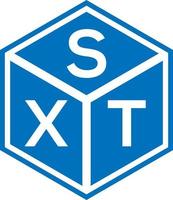 design de logotipo de letra sxt em fundo preto. conceito de logotipo de letra de iniciais criativas sxt. design de letra sxt. vetor