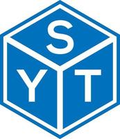 design de logotipo de carta syt em fundo preto. syt conceito de logotipo de letra de iniciais criativas. design de letra syt. vetor