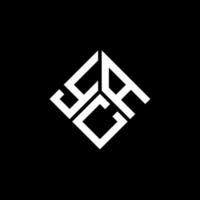design de logotipo de carta yca em fundo preto. conceito de logotipo de letra de iniciais criativas yca. design de letra yca. vetor