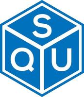 design de logotipo de letra squ em fundo preto. squ conceito de logotipo de letra de iniciais criativas. desenho de letra squ. vetor