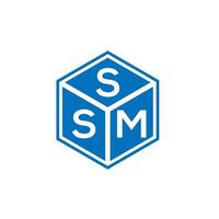design de logotipo de carta ssm em fundo preto. conceito de logotipo de letra de iniciais criativas ssm. design de letra ssm. vetor