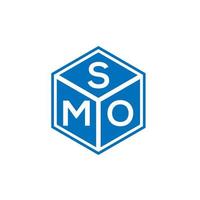 design de logotipo de carta smo em fundo preto. conceito de logotipo de letra de iniciais criativas smo. design de letra smo. vetor