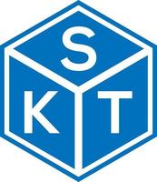 design de logotipo de carta skt em fundo preto. conceito de logotipo de letra de iniciais criativas skt. design de letra skt. vetor
