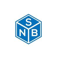 design de logotipo de carta snb em fundo preto. conceito de logotipo de letra de iniciais criativas snb. design de letra snb. vetor