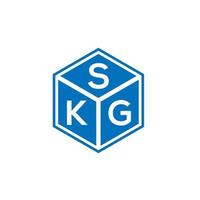 skg carta design de logotipo em fundo preto. skg conceito de logotipo de letra de iniciais criativas. design de letra skg. vetor