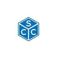 design de logotipo de carta scc em fundo preto. conceito de logotipo de letra de iniciais criativas scc. design de letra scc. vetor