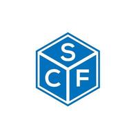 design de logotipo de carta scf em fundo preto. conceito de logotipo de letra de iniciais criativas scf. design de letra scf. vetor