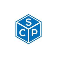 design de logotipo de carta scp em fundo preto. conceito de logotipo de letra de iniciais criativas scp. design de carta scp. vetor