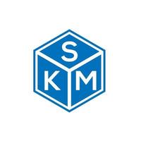 design de logotipo de carta skm em fundo preto. conceito de logotipo de letra de iniciais criativas skm. design de letra skm. vetor