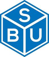 design de logotipo de carta sbu em fundo preto. conceito de logotipo de letra de iniciais criativas sbu. design de carta sbu. vetor